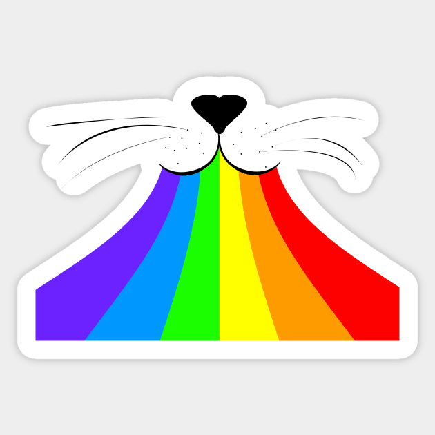 Cat Rainbow Sticker by Rishirt